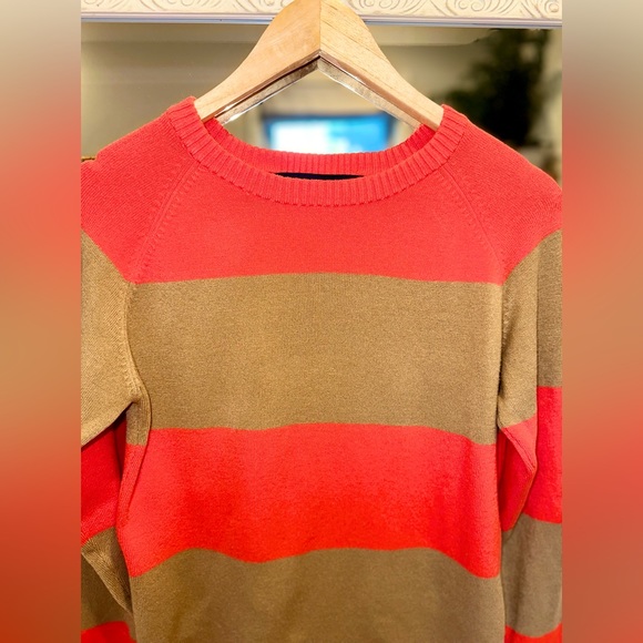 French Connection Sweater - Bright Orange & Tan - M - Picture 4 of 13